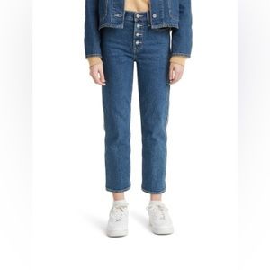 Levi’s wedgie high waist crop straight leg jean